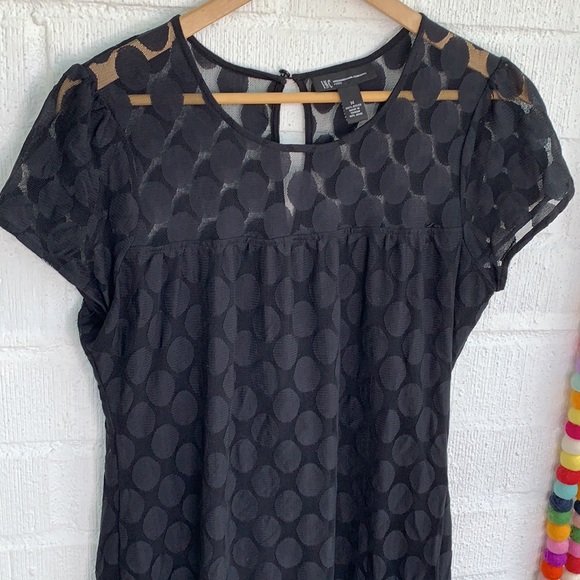 INC International Concepts Circle Keyhole Little Black Sheer Dress sz M - Picture 3 of 6